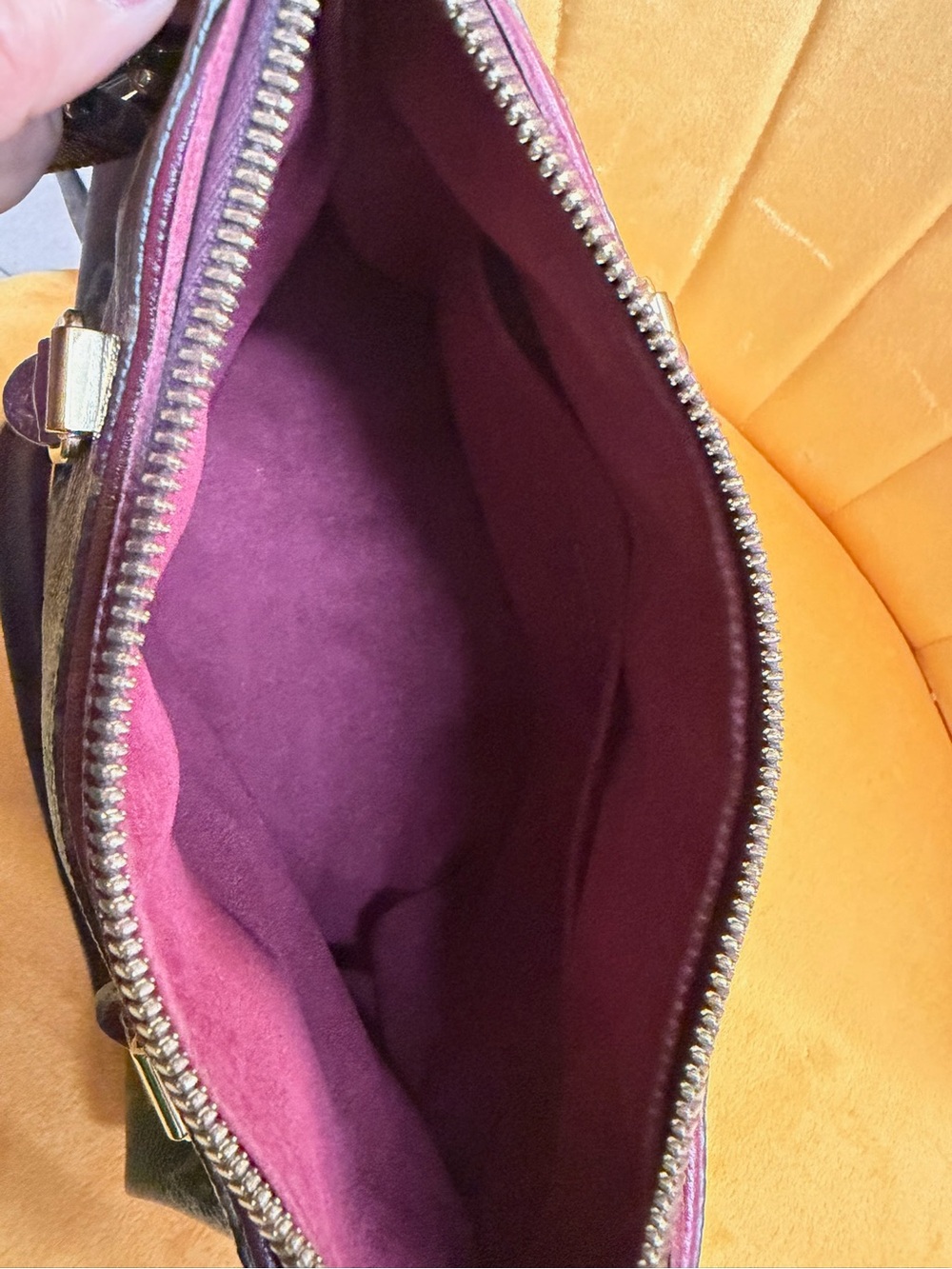 Louis Vuitton Monogram Canvas Plum Trim Top-Handle Satchel - Picture 12 of 13